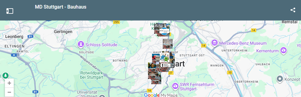 Picture of the Google Map for Stuttgart and NY
